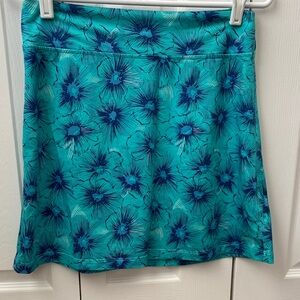 Patagonia Teal and Blue Floral Mini Skirt